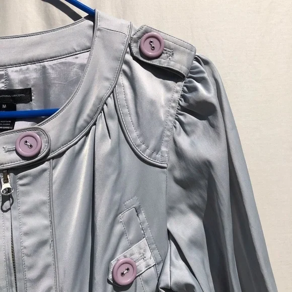 INC international gray Trench coat size M - Picture 5 of 8